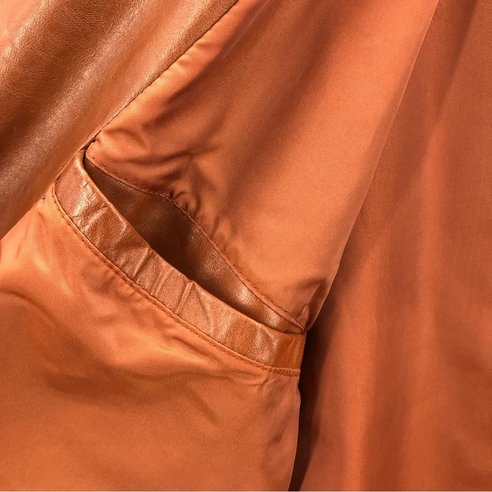 Fantastic International Jacket Mens 44 Vintage Fashions Leather Brown Button